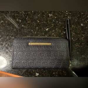 Betsey Johnson Black Skull Wallet Wristlet